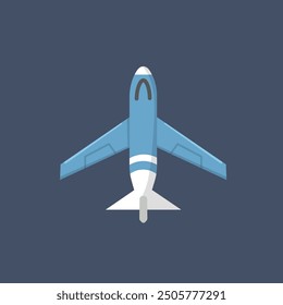 top view aero plane in flat vector design.