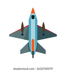 Top view airplane fighter vector design for transport and travel concept illustration