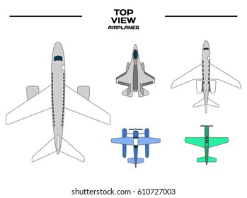 top view airplanes