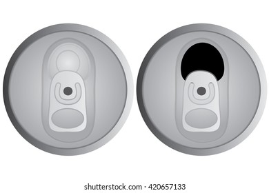 Top view aluminum can vector on white background with clipping path
