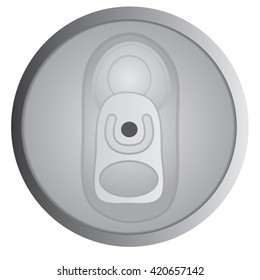 Top view aluminum can vector on white background with clipping path