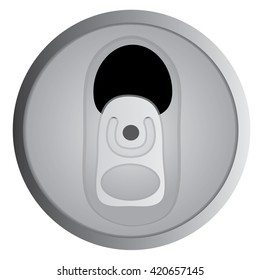 Top view aluminum can vector on white background with clipping path