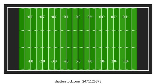 Top view american football field diagram. Clipart image