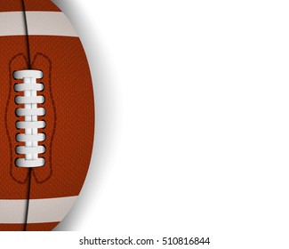 Top view of American football in white background with copy space. This design for sport template , banner in vector illustration