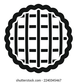 Top view apple pie icon simple vector. Cake dessert. Fruit tart