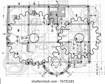 top view of architectural plan