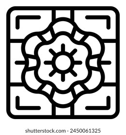 Vector de contorno de icono de área de vista superior. La cultura del horizonte. Ciudad monumento