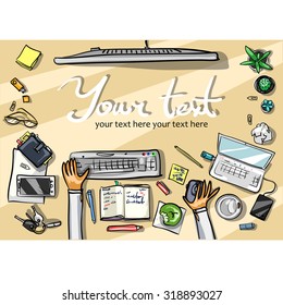 Top view background - office