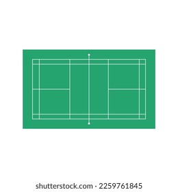 Top view of badminton court vector graphics