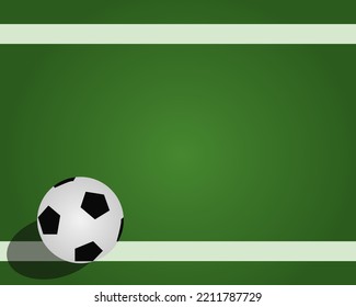 La vista superior de la pelota está en el campo de césped. Estilo vetor de dibujos animados para su diseño.  