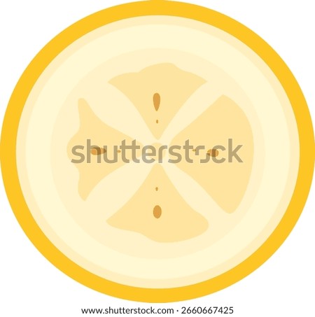 Top view of banana slice vector in flat design, isolated on transparent background