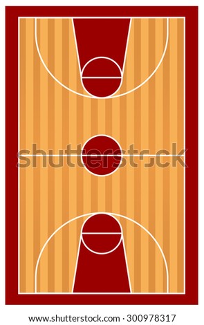 Similar – Foto Bild roter Basketballplatz mit weißen Linien auf der Straße