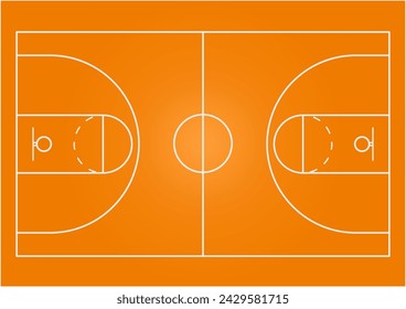 Top view of Basketball court vector graphic illustration. Basketball tactical board to make strategy.