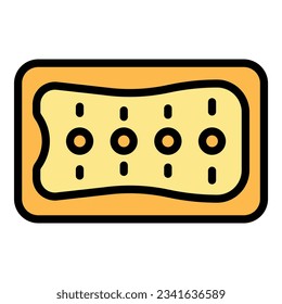 Top view bathtub icon outline vector. Spa exercise. Hydro leg color flat