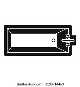 Top view bathtub icon. Simple illustration of top view bathtub vector icon for web design isolated on white background
