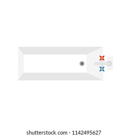 Top view of bathtube icon. Flat illustration of top view of bathtube vector icon for web isolated on white