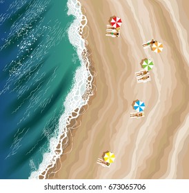 Top view of beach