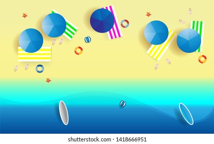 top view beach background, surfboard, sea, can use for, landing page, template, ui, web, mobile app, poster, banner, flyer, background