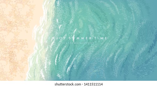 Top view beach background. Vector illustration