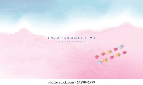 Top view beach background. Vector illustration