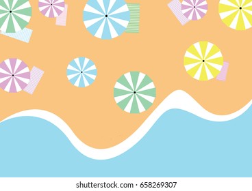 Top view beach background , vector 