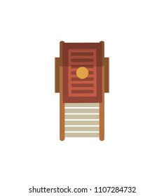 Top view beach chair isolated icon. Family beach vacation accessories, summer time vector illustration.