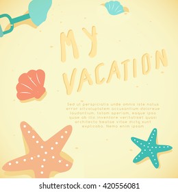 Top view of Beach Element Template : Vector Illustration