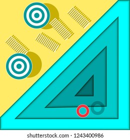 top view beach paper cut design vector illustration