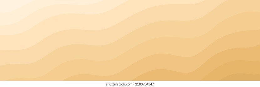 Vista superior de la arena de la playa con olas diagonales en estilo plano. Ilustración del vector