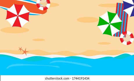 Top view of beach in summer holidays concept. Vector