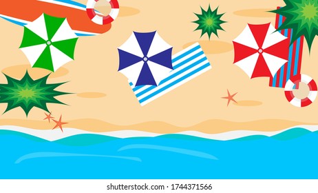 Top view of beach in summer holidays concept vector
