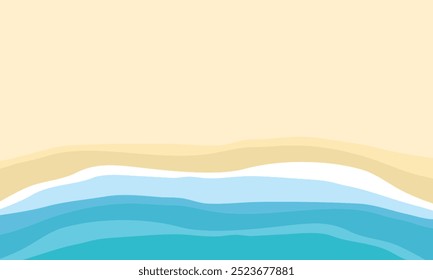Top view of beach in summer holidays concept. Summer Beach
