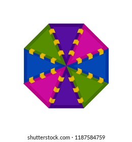 Top view of a beach umbrella