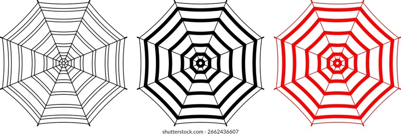 vista superior praia guarda-chuva ícone conjunto