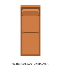 Top view of bed vector illustration. Furniture for house isolated on white background. Architecture, design concept