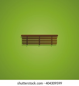 Top View Bench In The Park Vector Icon.