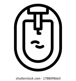 Icono de bidet de vista superior. Icono de vector de bidet de vista superior de contorno para diseño web aislado en fondo blanco