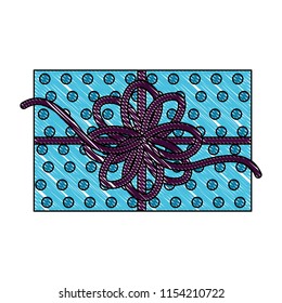 top view birthday gift box bow decoration