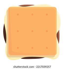 Top view biscuit icon cartoon vector. Sweet fire. Snack camp