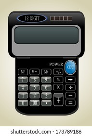 Top View of Black Calculator.