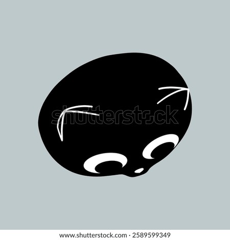 Top View Black Cat Head
