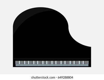 Top View of Black Grand Piano Vector art and illustration