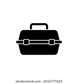 Top View of Black Pet Carrier with Handle Filled Icon