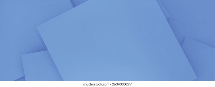 Vista superior del fondo azul de la hoja de papel. Muchos papeles azules están apilados juntos. Ilustración vectorial 3D.