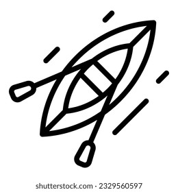 Top view boat icon outline vector. Forest ecotourism. Trip outdoor