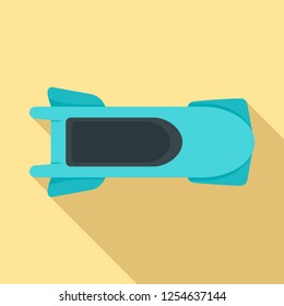Top view bobsleigh icon. Flat illustration of top view bobsleigh vector icon for web design