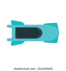 Top view bobsleigh icon. Flat illustration of top view bobsleigh vector icon for web design