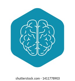 Top view brain icon. Outline top view brain vector icon for web design isolated on white background