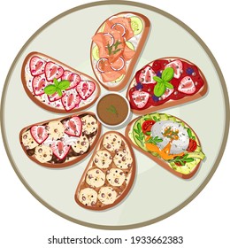 Top View Of Breakfast Dish Isolated Illustration