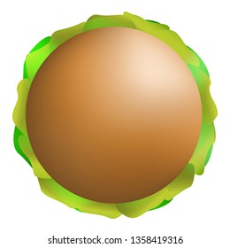 Top view burger icon. Realistic illustration of top view burger vector icon for web design isolated on white background